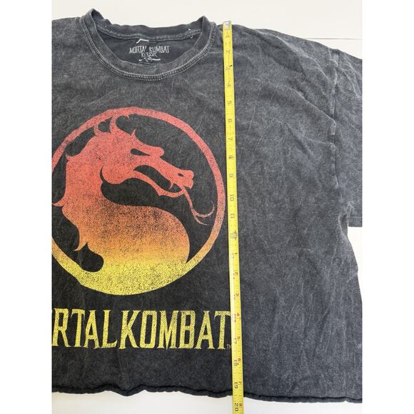 Mens XL Cropped Mortal Kombat Tee 100 Cotton - Charcoal Grey Short Sleeve Shirt - Picture 6 of 10